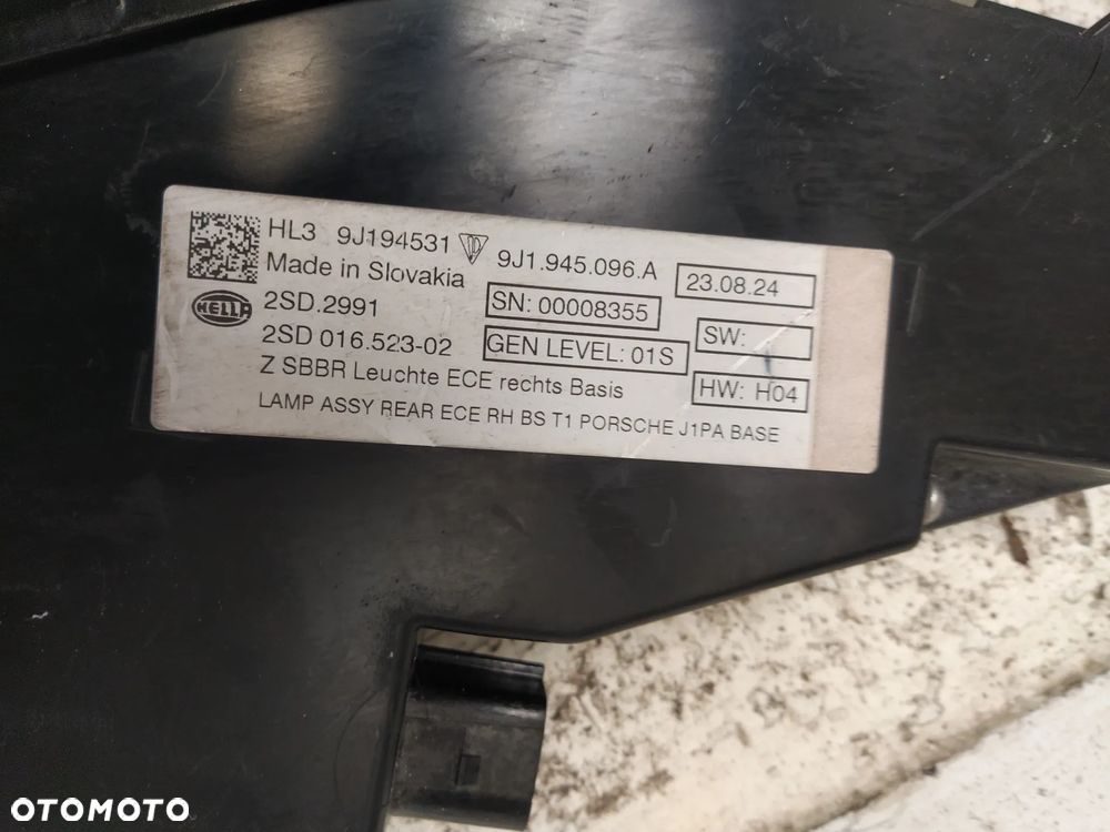PORSCHE TAYCAN 9J1 LAMPA TYŁ TYLNA LED PRAWA BASIS EUROPA ORYGINAŁ - 5