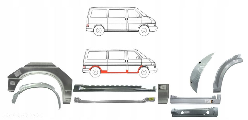 Reperaturki / progi VW T4 90 - 03 wersja długa strona LEWA + PRAWA - 3
