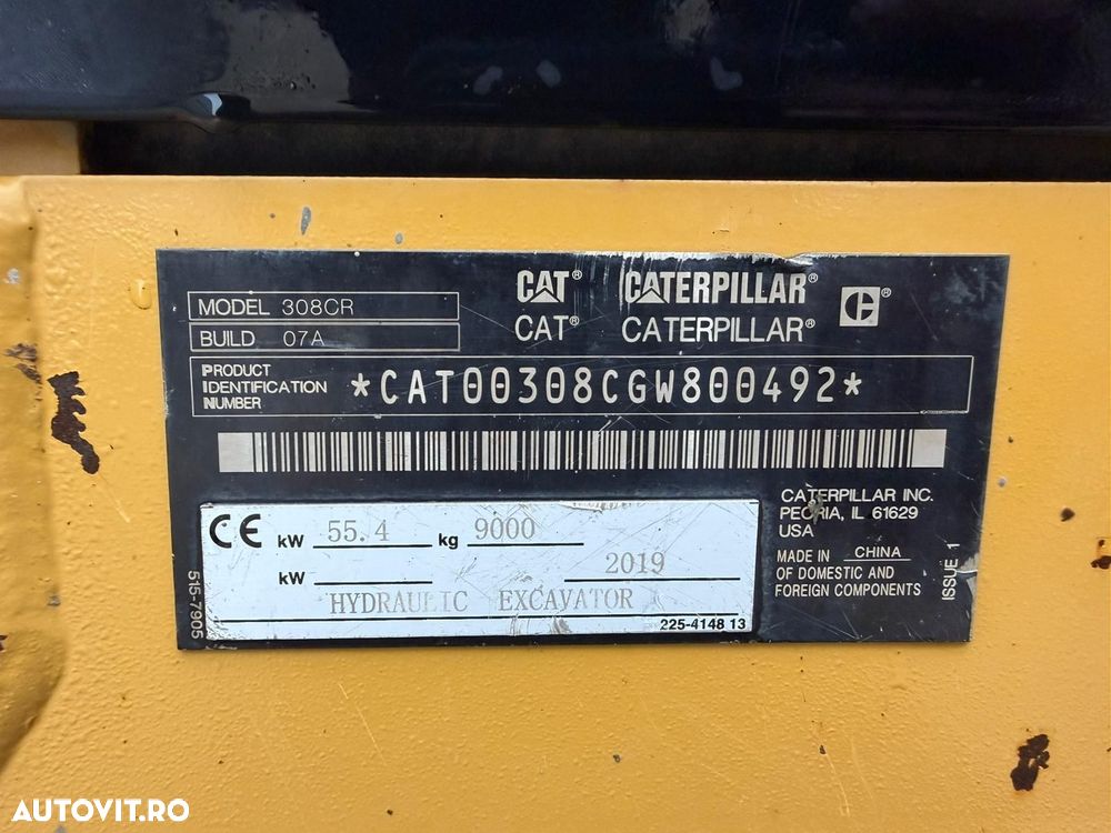 Cat 308 CR Excavator - 7