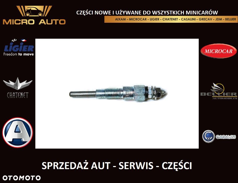 Świeca żarowa 8mm Aixam A540/Yanmar Ligier Microcar Chatenet JDM - 1