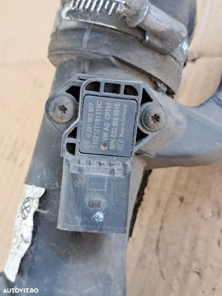 Furtun intercooler Furtun turbo Senzor presiune Originale VW Golf 6 Passat B6 B7 CC Caddy Skoda Octavia 2 1.6tdi motor CAY - 8