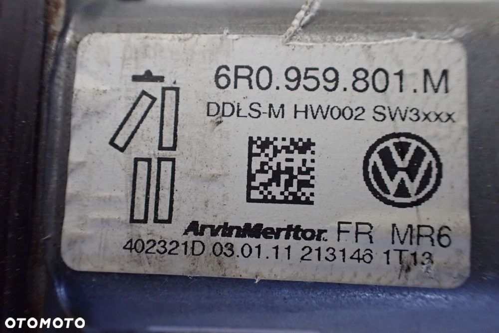 PODNOŚNIK SZYB LEWY PRZÓD SKODA FABIA II 1.2 6R0959801M - 3