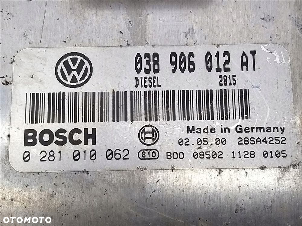 Komputer sterownik silnika Seat Toledo II 1.9 TDI 0281010062 038906012AT - 3