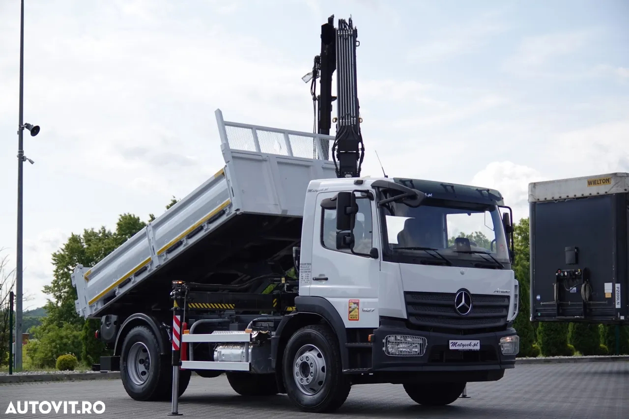 Mercedes-Benz ATEGO 1627 / 4X2 / BASCULĂ 3 LATERALE + HDS HIAB 099 BS-2 / PILOT / ROTATOR / FURCĂ / ANVELOPE 100% / IMPORTAT - 4