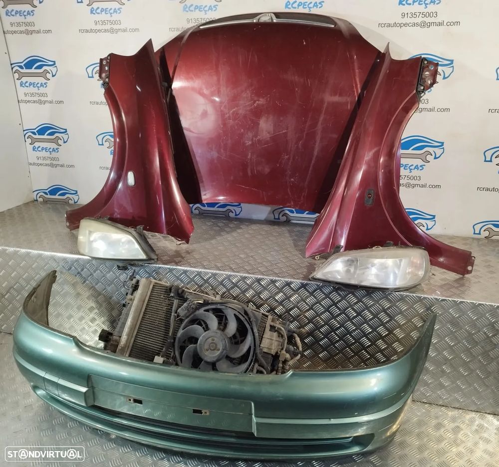 FRENTE COMPLETA OPEL ASTRA G T98 CAPOT PARACHOQUES GUARDA-LAMAS OTICAS FRENTE FIBRA RADIADOR VENTILADOR REFORÇO - 3