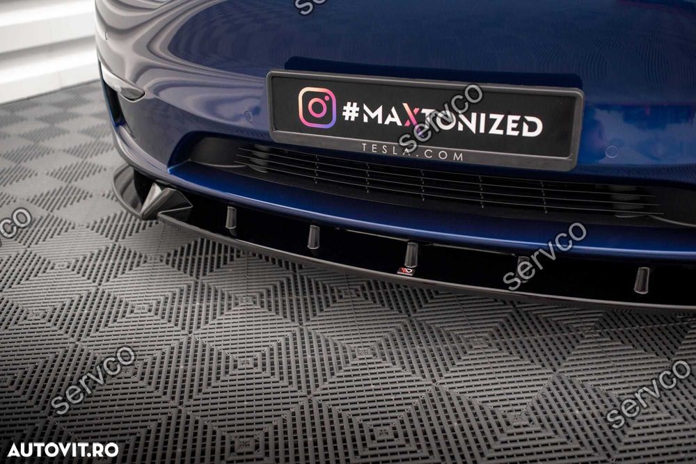 Prelungire splitter bara fata Tesla Model Y 2020- v1 - Maxton Design - 4