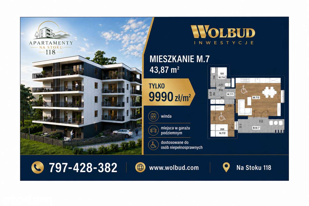 Mieszkanie M.7 – 43,87 m² | Na Stoku 118 | Kielce PROMOCJA