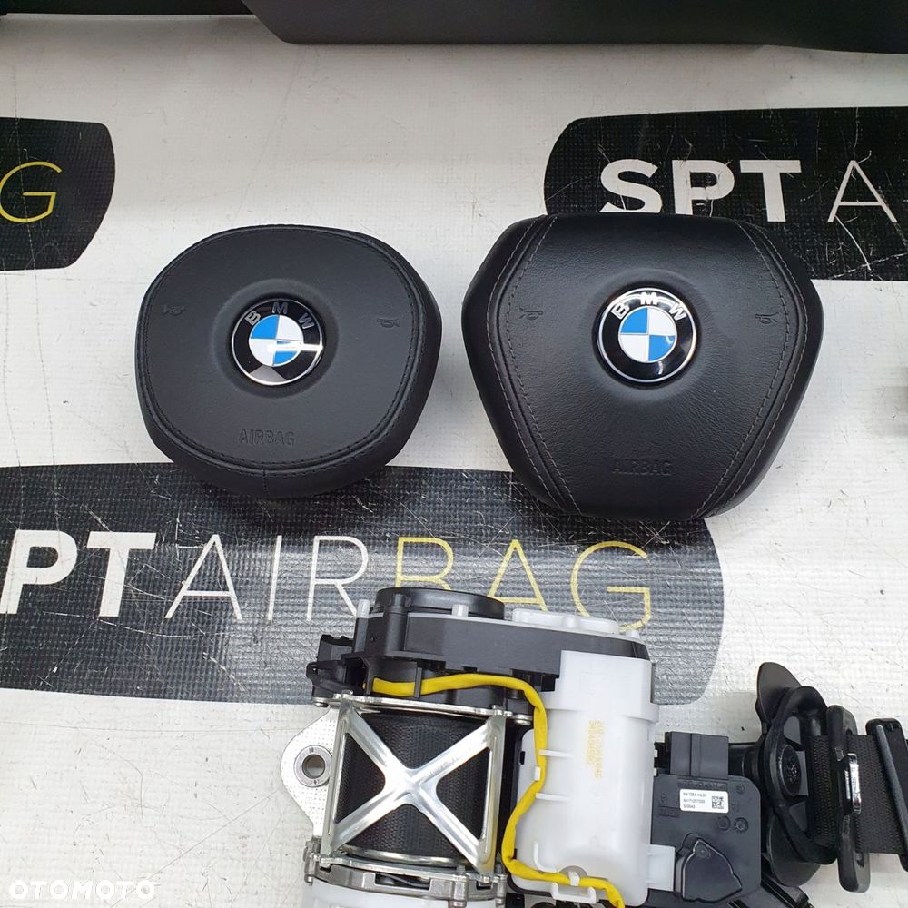 BMW X5 G05 X7 G07 DESKA ROZDZIELCZA SKÓRA SZARA NITKA KONSOLA KOKPIT PULPIT PODUSZKI AIRBAG AIR BAG PASY KIT SET - 8