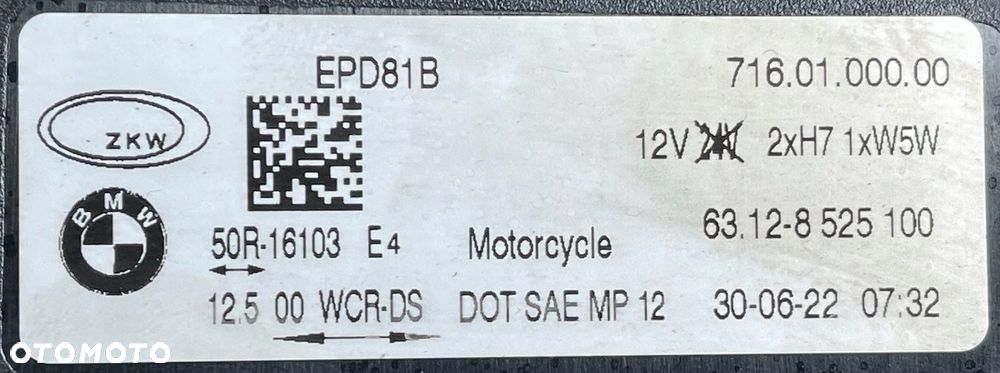 BMW R1200GS R 1200 GS K50 K51 LAMPA PRZÓD PRZEDNIA 8525100 30.06.22 - 15