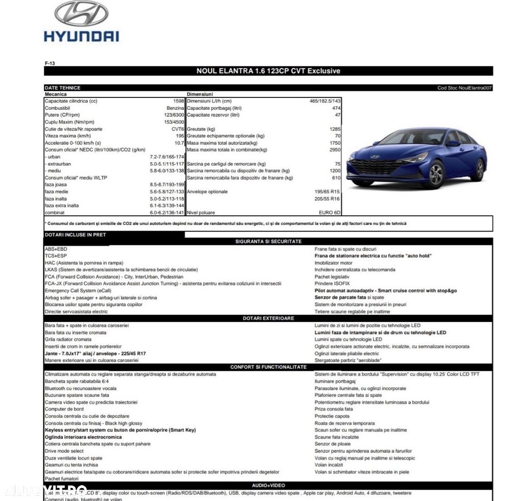 Hyundai Elantra 1.6 l 123 CP CVT Exclusive - 10