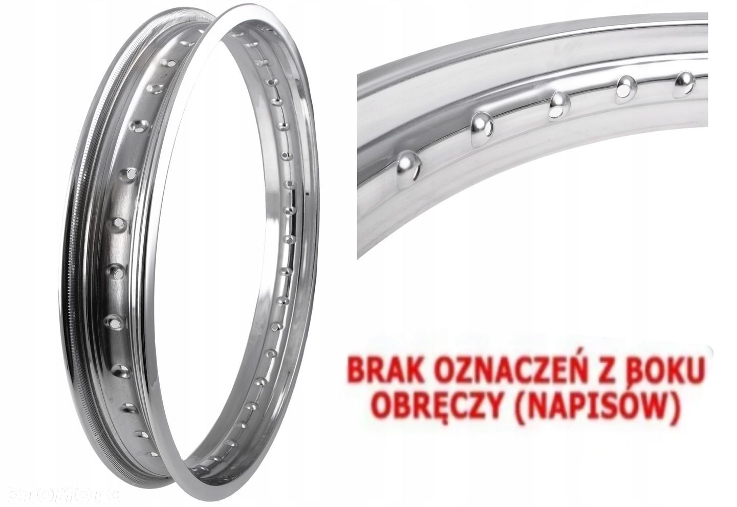 FELGA OBRĘCZ KOŁO KOŁA CHROMOWANA DO WSK 125 175 1.85-18 BEZ GRAWERU - 1