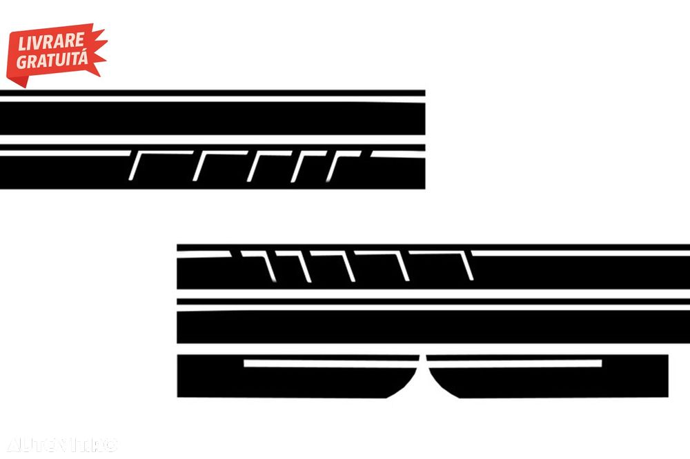 Set Stickere pentru Capota Plafon Portbagaj si Laterale Negru Mat Mercedes CLA W11- livrare gratuita - 4