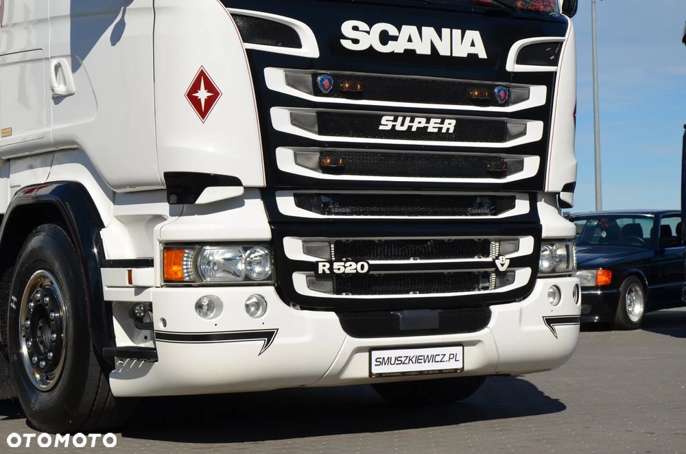 Scania R 520 / V8 /  6x2 PUSHER / SIODŁO PNEUMATYCZNIE REGULOWANE / TOPLINE / FULL AIR / SKÓRA / KLIMA P. / LED / ACC / WAGA / 5628 - 6