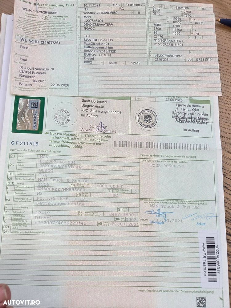 MAN TGX 18.470 4x2, 2021, 391.680km, cutie AUTOMATA+INTARDER 6 trepte, KIT BASCULARE, Aer cond STATIONARE, FRIGIDER, jante Aluminiu, Anv 90% ok, rez motorina 600l aluminiu, rulat in GERMANIA, Carte Idenitate RAR, posibil leasing 4 ani-PROMOTIE 41.900 EUR - 38