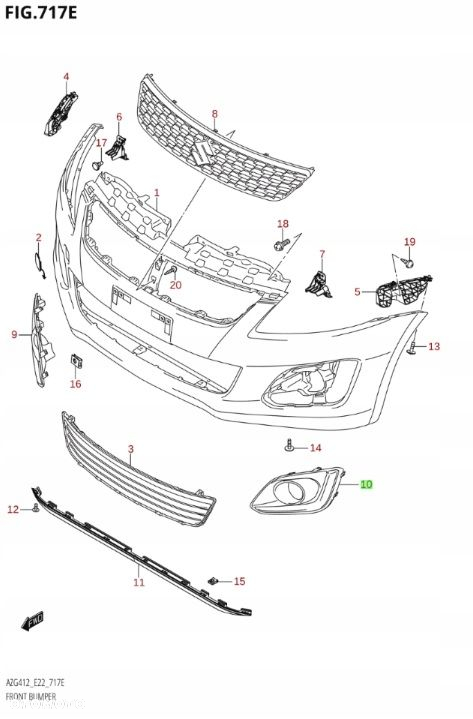 SUZUKI SWIFT MK7 12- ZAŚLEPKA HALOGENU LEWA - 4