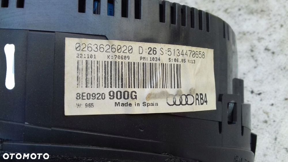LICZNIK ZEGARY 8E0920900G 0263626020 AUDI A4 B6 1.9 TDI 00- - 6
