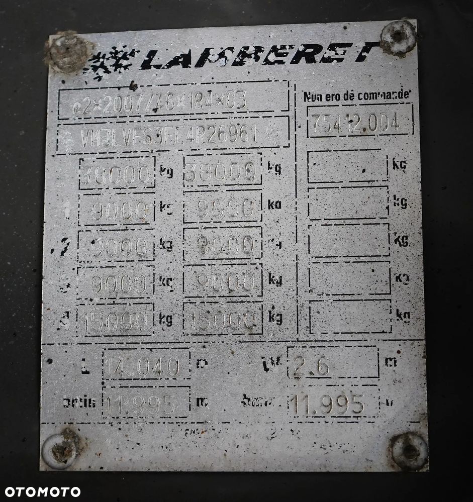 Lamberet CHŁODNIA / CARRIER VECTOR 1950 / ROLETA / OŚ PODNOSZONA - 11