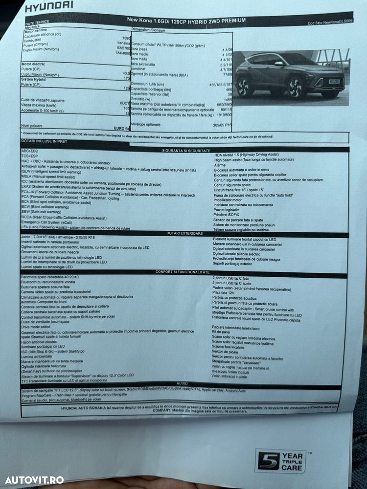 Hyundai KONA 1.6 GDI 129 CP 2WD 6DCT Premium - 6