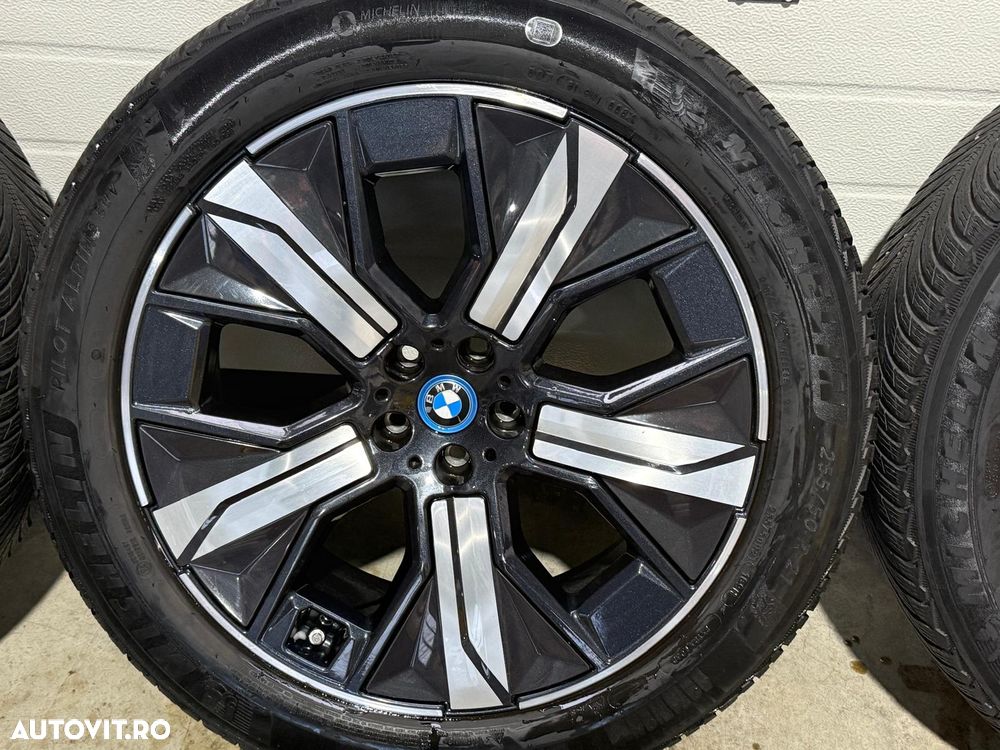 Jante Bmw iX 21 inch, originale, senzori presiune originali,anvelope iarna Michelin - 4