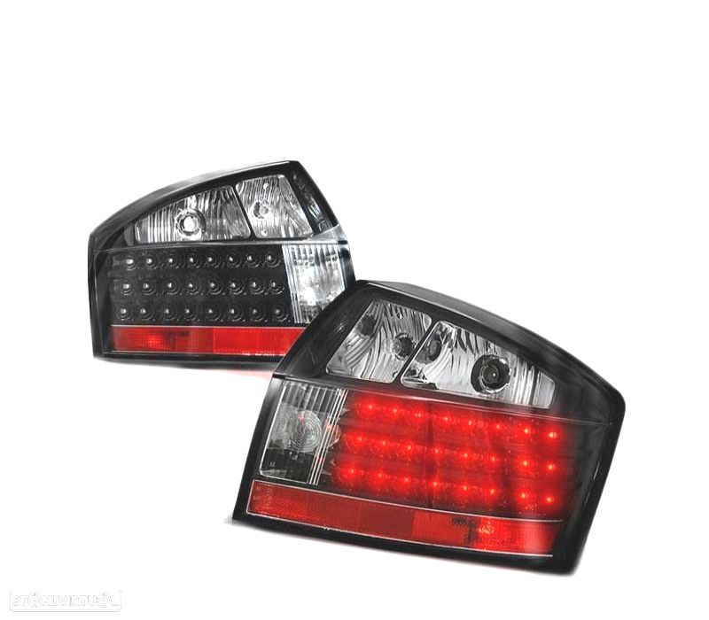 FAROLINS TRASEIROS LED AUDI A4 00-04 BLACK PRETO - 1