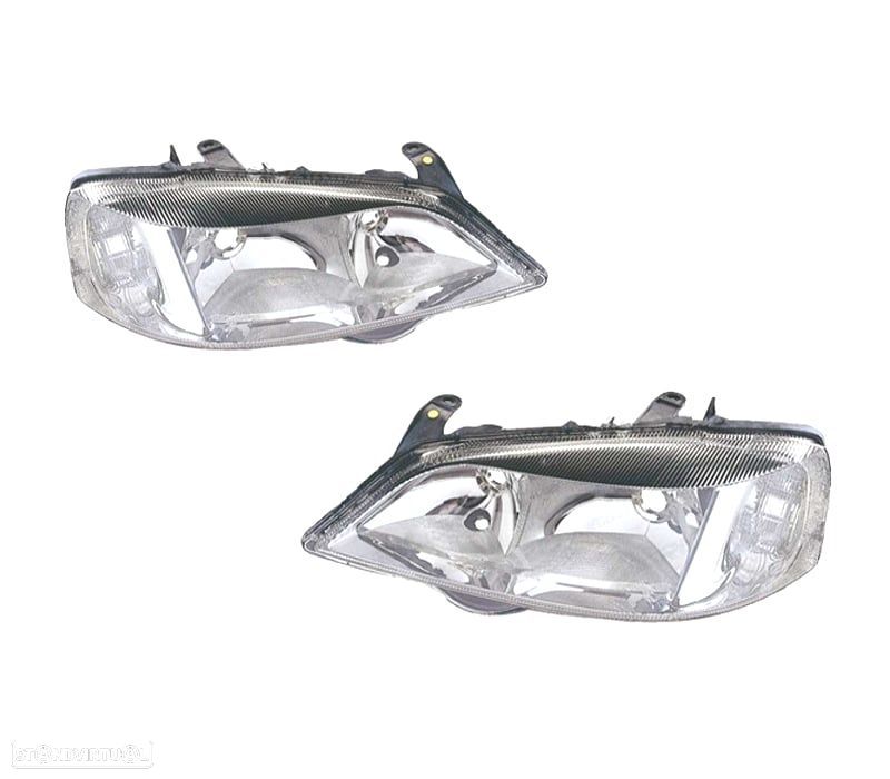 FARÓIS OPTICAS PARA OPEL ASTRA G 98-04 FUNDO CROMADO - 1