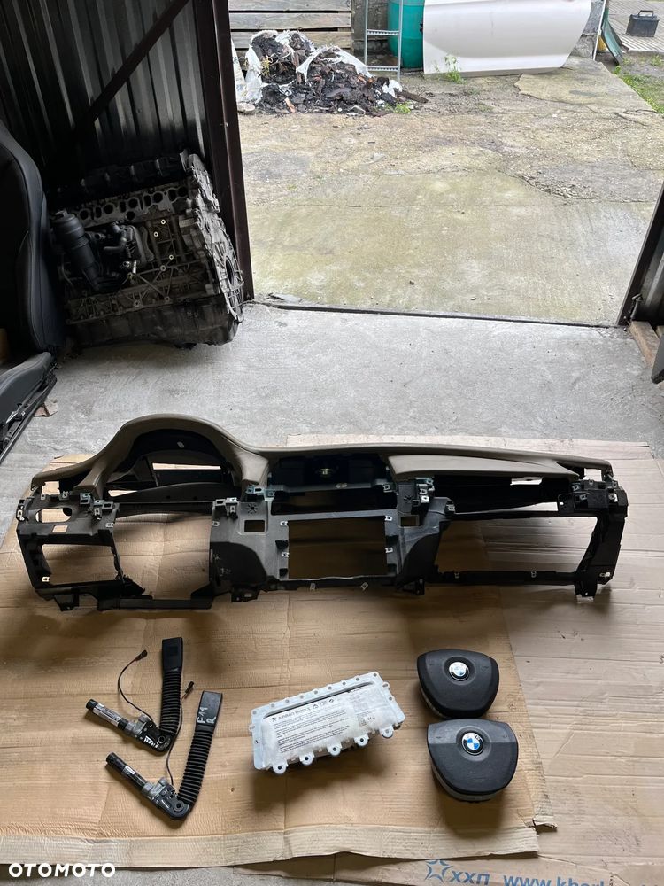 BMW 7 F01 F02 DESKA ROZDZIELCZA KOKPIT KONSOLA ARIBAG NAPINACZE ORYGINAŁ HUD KOMPLET - 2