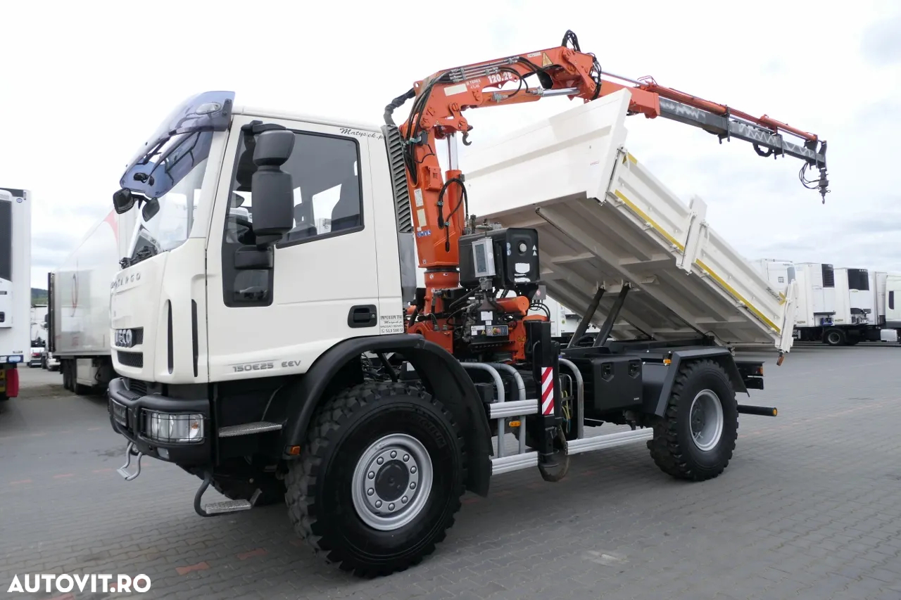 Iveco EUROCARGO 150E25 / 4X4 / BASCULANTE + HDS TEREX 120.2 E / PENTRU INDUSTRIA ELECTRICĂ / RADIO CONTROL / 67.000 KM KILOMETRAJ - 2