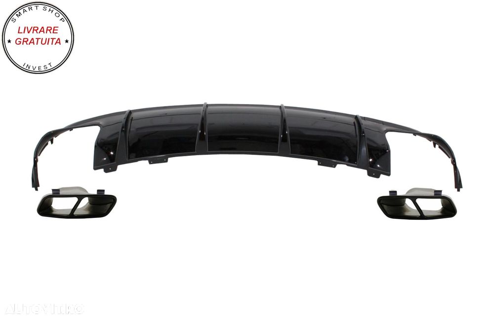 Difuzor Bara Spate cu Ornamente Evacuare Mercedes CLA X117 W117 (2013-2018) Faceli- livrare gratuita - 1