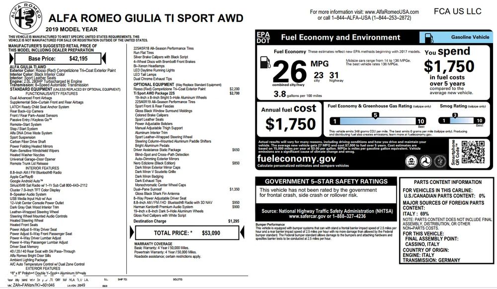 Alfa Romeo Giulia 2.0 Turbo 16V AT8-Q4 Veloce Ti - 22