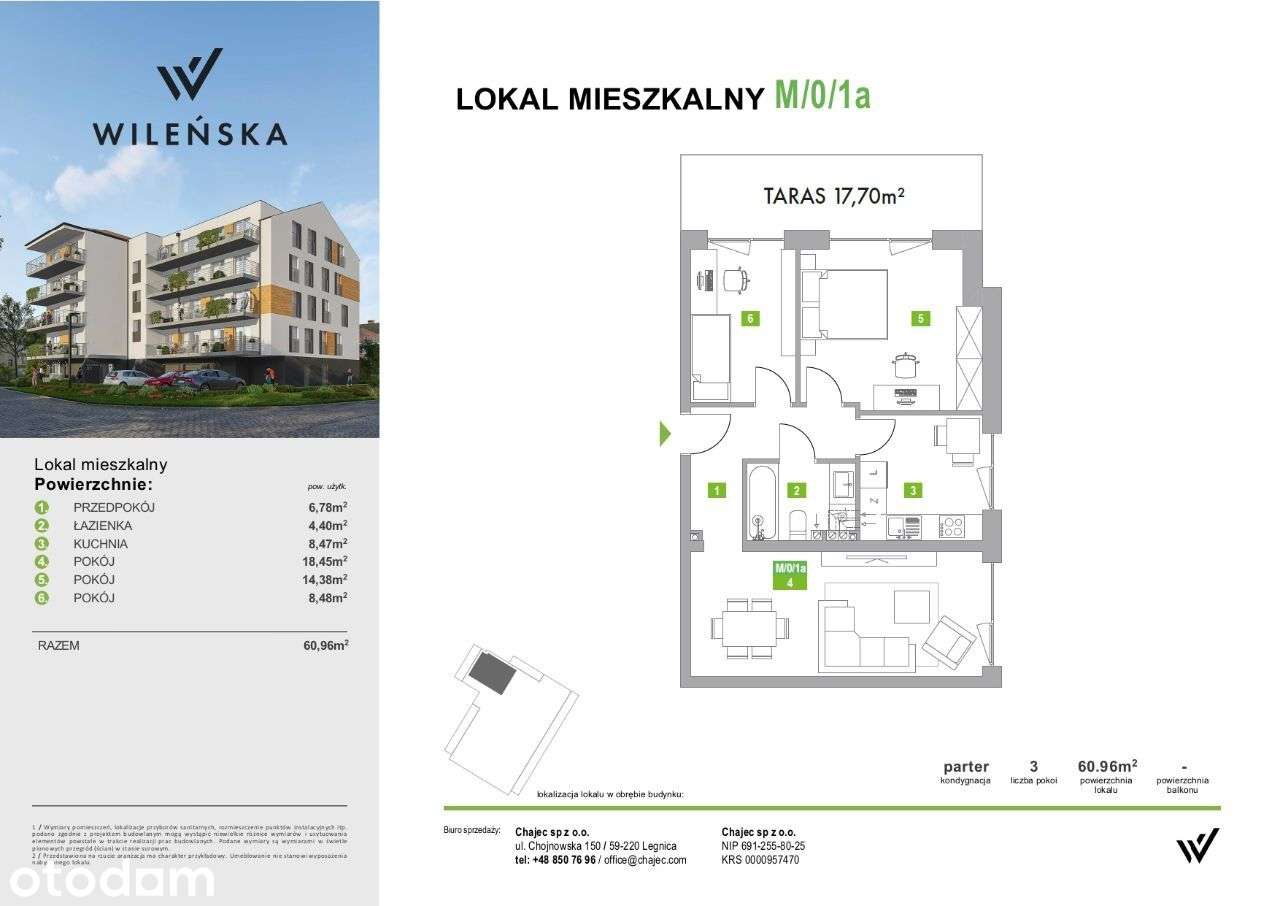 3-pokojowe mieszkanie | 61m2 | Taras + Ogródek - Pełny obrazek: 2/26