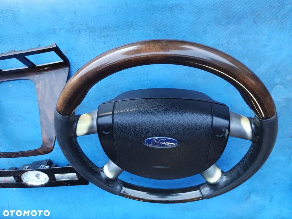Ford Mondeo MK 3 MkIII kierownica drewno drewniana dekory drewniane zegarek włącznik świateł - 2