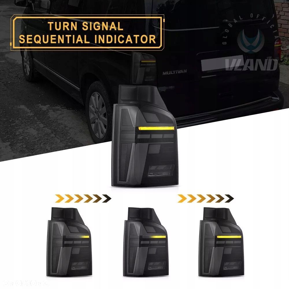 Lampy tyl Vland Led Tuning Vw T6 1 Transporter Multivan Caravelle 7e 15-24 - 3