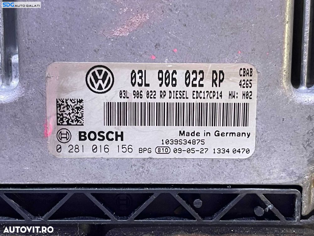 ECU Calculator Motor Volkswagen Tiguan 2.0 TDI CBAB 2007 - 2011 Cod 03L906022RP 0281016156 [L2495] - 2