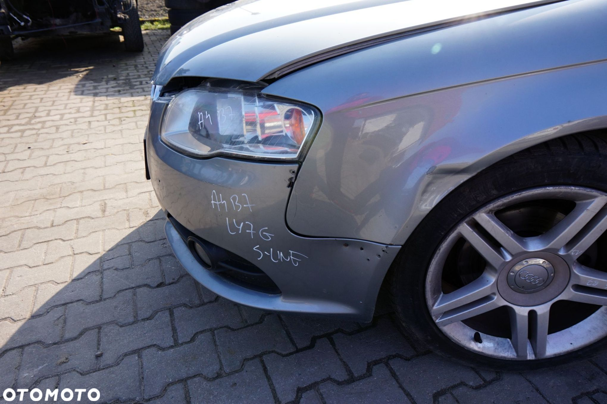 MASKA ZDERZAK BŁOTNIKI LAMPY A4 B7 LY7G  AUDI 2004-2008 SREBRNY PRZÓD KOMPLETNY - 11