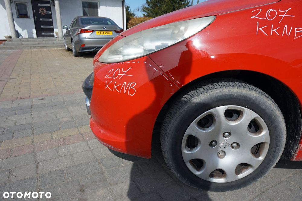 MASKA ZDERZAK BŁOTNIKI LAMPY 207  KKNB  PEUGEOT 2006-2009 CZERWONY PRZÓD KOMPLETNY - 28