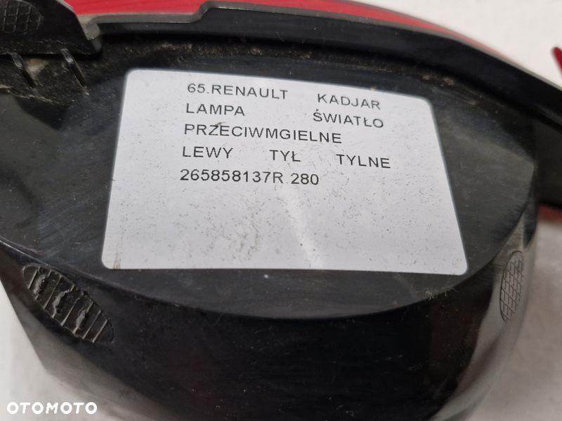 RENAULT KADJAR LAMPA ŚWIATŁO PRZECIWMGIELNE LEWY TYŁ LEWE TYLNE 265858137R - 9