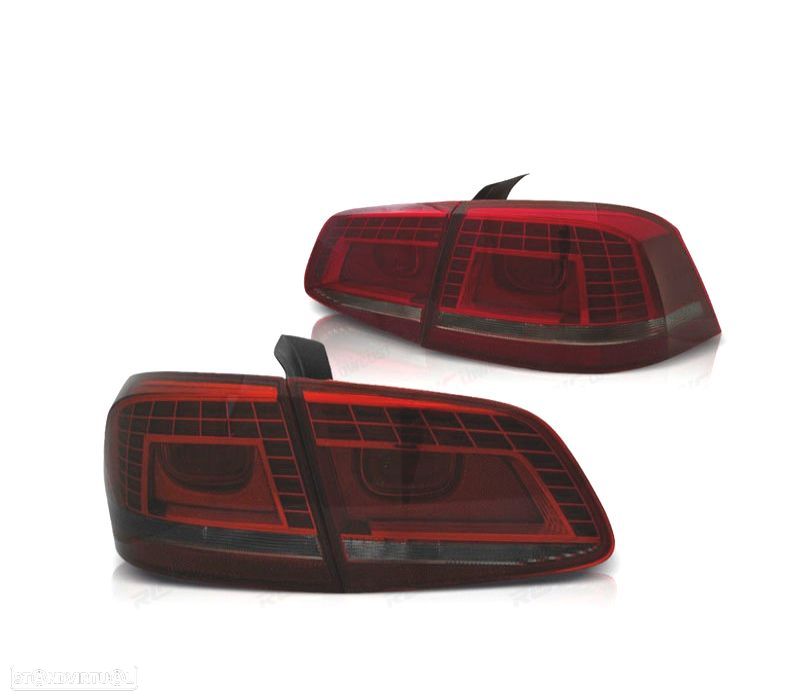 FAROLINS TRASEIROS VOLKSWAGEN VW PASSAT 10-14 LED VERMELHO CROMADO - 1