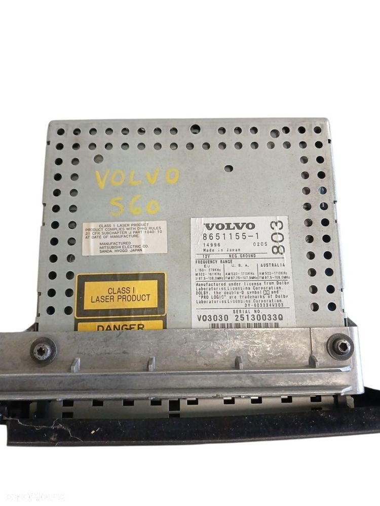 RADIO CD VOLVO S60 I 8651155 S60 I - 3