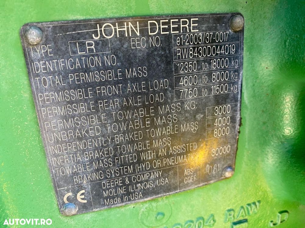 John Deere 8430 Tractor - 9