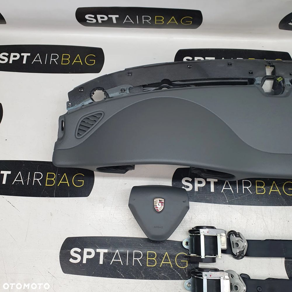 PORSCHE 997 SZARA DESKA ROZDZIELCZA KONSOLA KOKPIT PULPIT PODUSZKI AIRBAG AIR BAG PASY KIT SET - 2