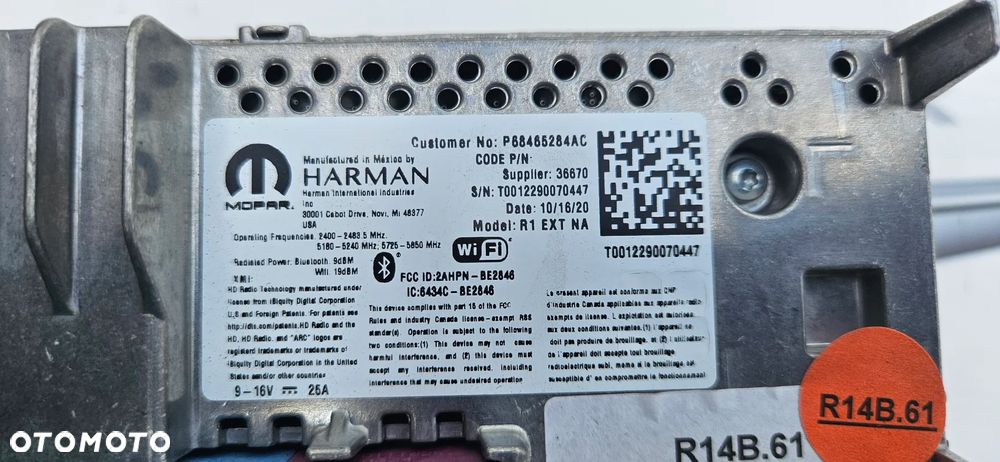 Dodge Durango III LIFT 2021-2025 Moduł nawigacji Sterownik navi Radio HARMAN P68465284AC 68465284AC pod duży wyświetlacz - 4