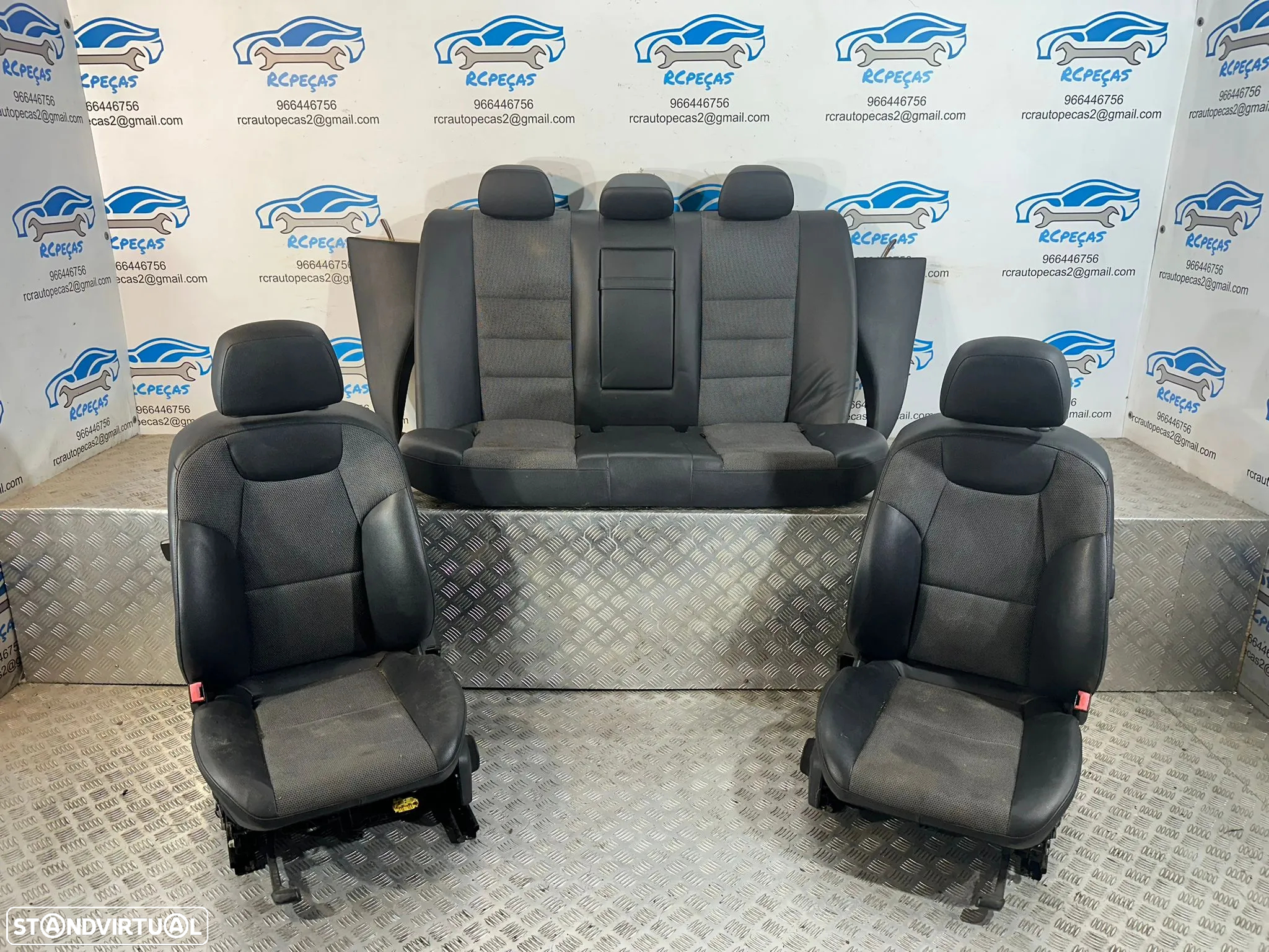 .Conjunto Bancos Pele Tecido Elétricos Frente Frontais Tras Traseiros Originais AMG Sport Mercedes-Benz Classe C W204 S204 Station Carrinha 2007 - 2014 - 3