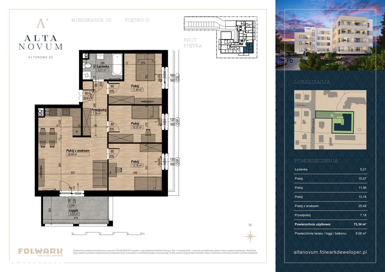 ALTA NOVUM - Twoje wymarzone miejsce nad Wisłą - 73,34m2 PARTER M15