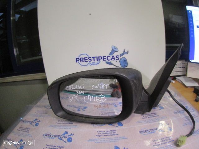 Espelho Esp4485 SUZUKI SWIFT 3 2005 1.3 90CV 3P PRETO ESQ ELETRICO 5 PINOS Vidro Danificado - 1