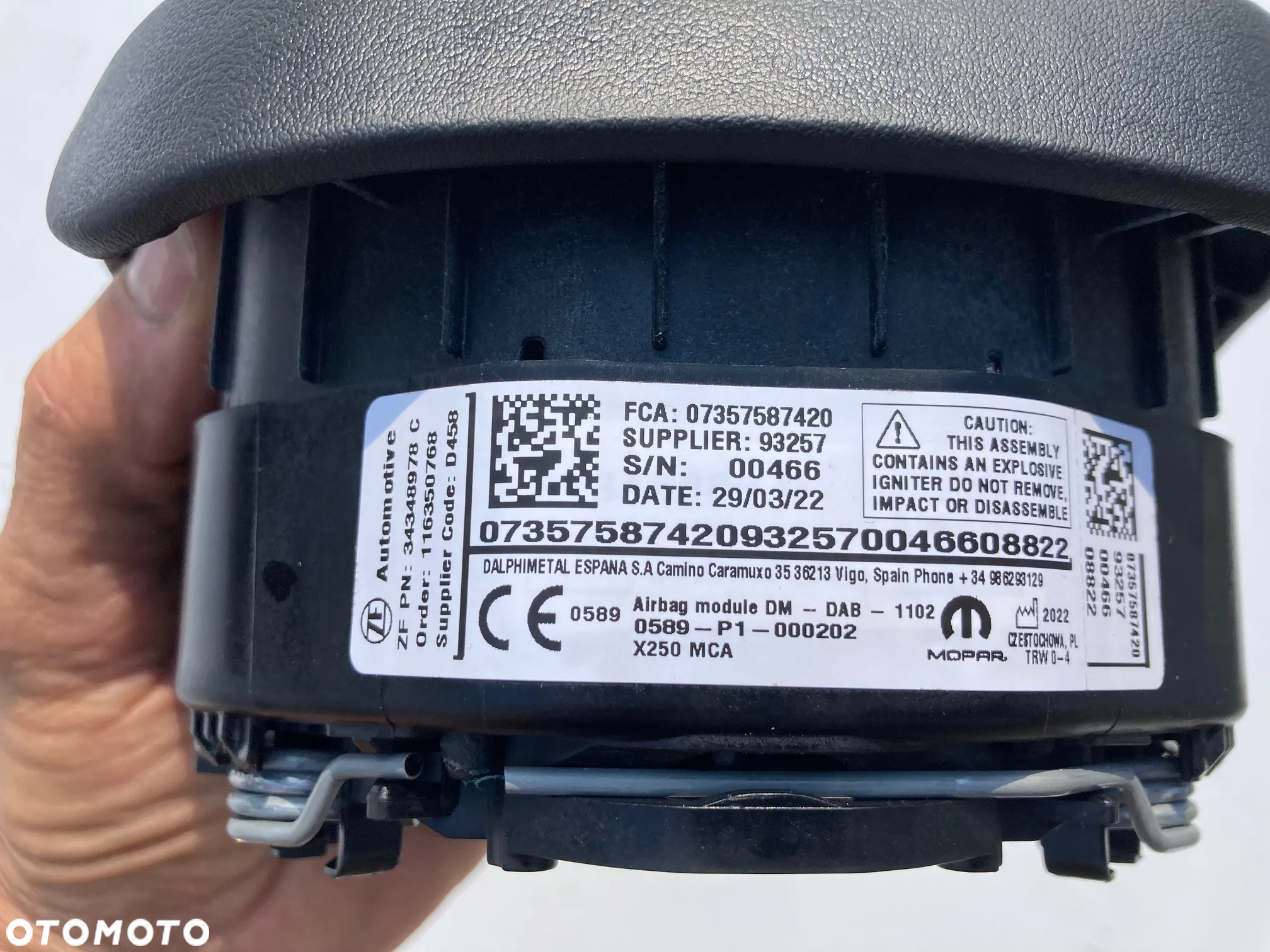 FIAT DUCATO 2022 2023 2024 AIRBAG PODUSZKA POWIETRZNA KIEROWCY PASAŻERA KOLANOWA KOLAN KURTYNA KURTYNY FOTELA W FOTEL PASY PAS DESKA AIR BAG SRS naprawa regeneracja Raz2 !!! - 3