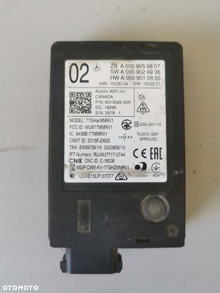 MERCEDES CZUJNIK RADAR SENSOR DISTRONIC PRZOD A0009059807 - 3