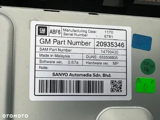RADIO NAWIGACJA NAVI 800 OPEL ASTRA 4 J IV 13337253 EKRAN KOLOROWY - 8