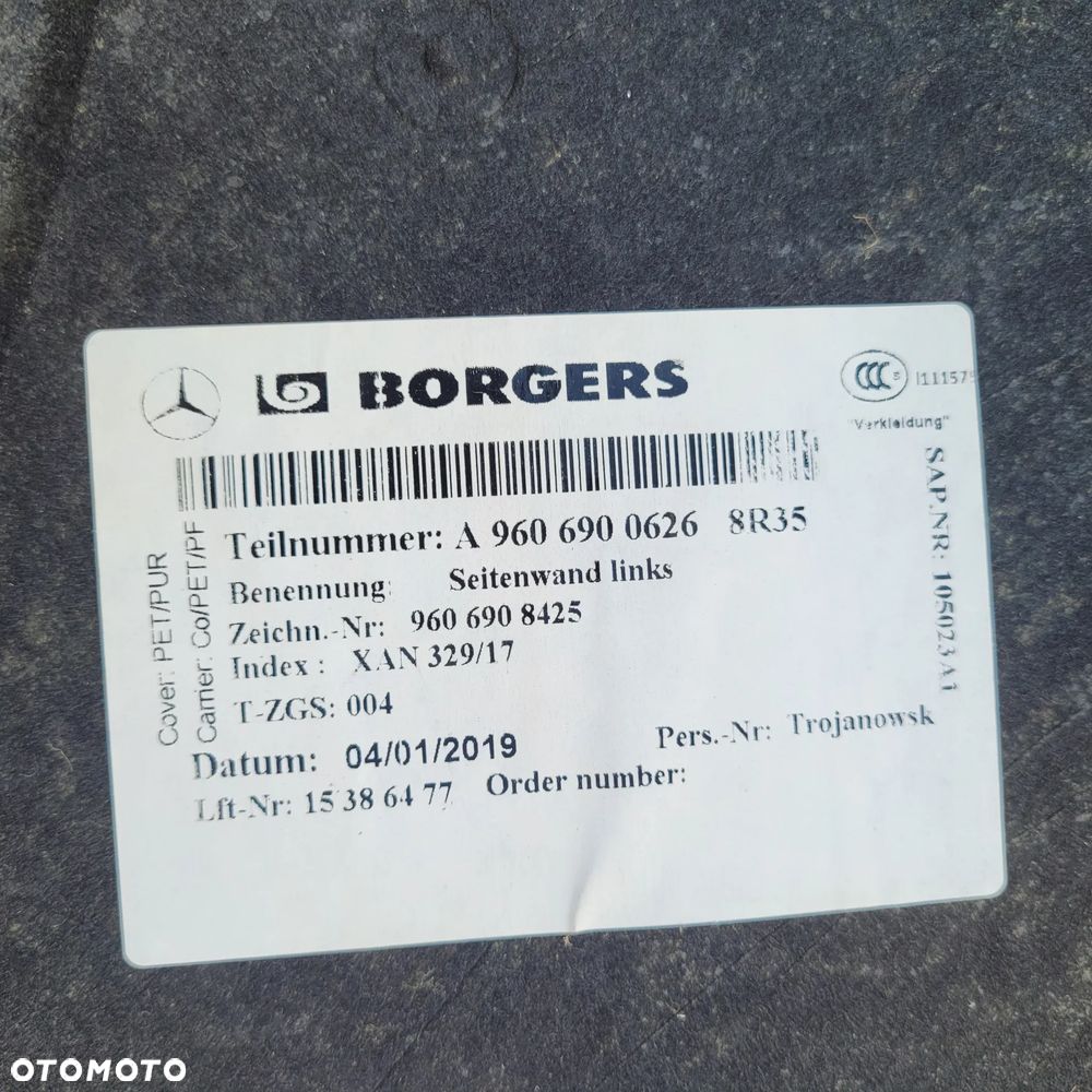 TAPICERKA KABINY ACTROS MP4 A9606900626 CHWALIM116 - 3