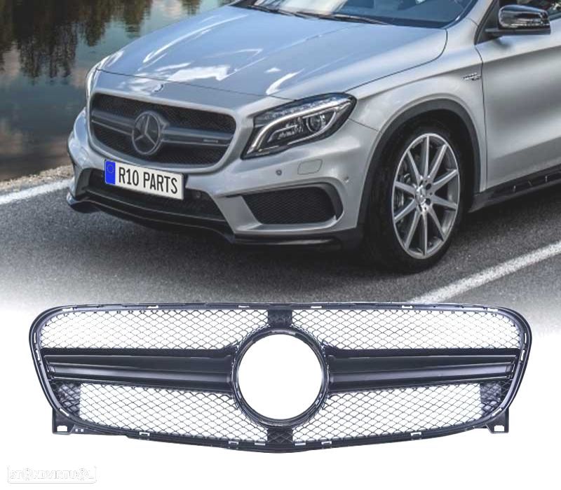 GRELHA MERCEDES CLASSE GLA X156 14-16 LOOK AMG PRETO BRILHANTE - 1