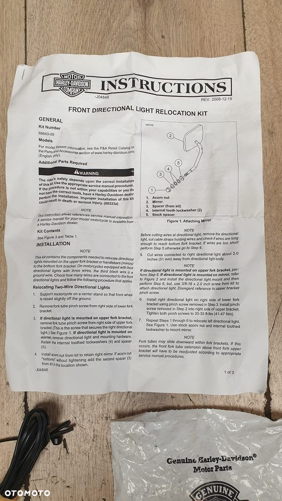 Zestaw do relokacji kierunkowskazów Harley Davidson Dyna Sportster 68643-09 - 6